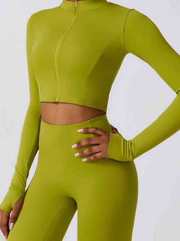 Zip-Up Long Sleeve Sports Top